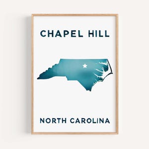 Chapel Hill North Carolina-kunstafdruk: woondecoratie reizen