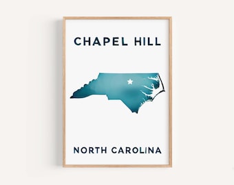 Stampa artistica di Chapel Hill, Carolina del Nord: arredamento da viaggio per la casa