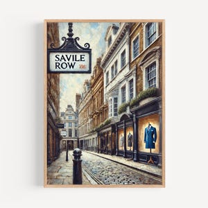 England Savile Row Wall Art Print - London Travel Poster, England Gift & Housewarming Artwork