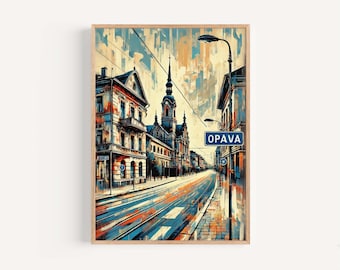 Opava Czech Republic City Print: Vibrant Travel Poster