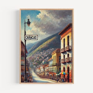 Venezuela Caracas Wall Art Print – Zuid-Amerikaanse reisposter, housewarmingcadeau, decor Venezuela, kaart Venezuela, reiskunst Venezuela