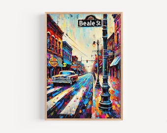 Beale Street Art Print: Memphis Tennessee Travel Poster