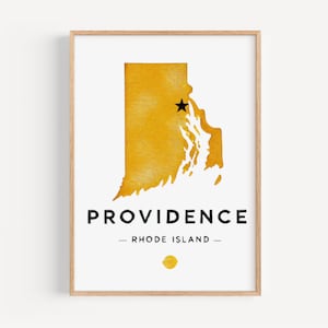 Art mural Providence, impression Providence, art du Rhode Island, cadeau RI, impression voyage, décoration d'intérieur, cadeau de pendaison de crémaillère, art mural collège