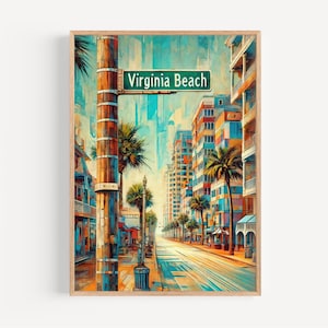 Virginia Beach Wall Art, Virginia Beach Print, Virginia Art, Virginia Gift, Travel Print, Travel Poster, Housewarming Gift, American Art