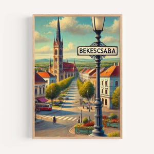 Bekescsaba Hungary Art Print: Vibrant Cityscape Travel Poster