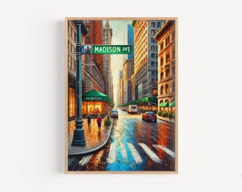 Madison Avenue Art Print: Manhattan Travel Poster, New York Gift