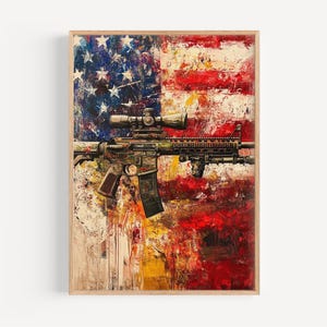 抽象的なアメリカ国旗のアートプリント：愛国的なアメリカの壁飾り
