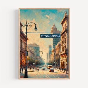 Avenida Carranza Wall Art - San Luis Potosi Travel Print, Mexico Gift & Travel Poster, Mexico Art Home Decor