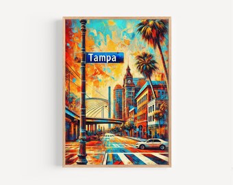 Tampa Street Sign Art Print: Florida Travel Poster