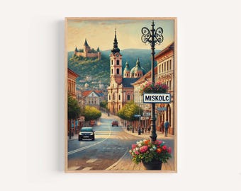 Lámina artística de Miskolc, Hungría: Póster de viaje europeo