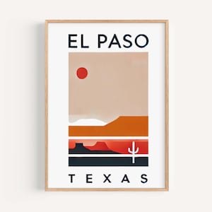 El Paso Texas Art Print: Modern Travel Poster
