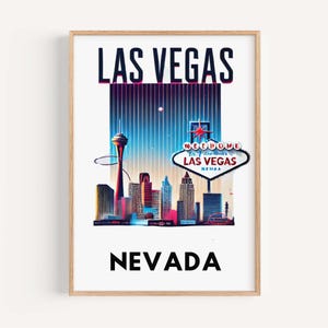Las Vegas Wandkunst, Las Vegas Druck, Nevada Kunst, Nevada Geschenk, Reisedruck, Wohnkultur, Einweihungsparty Geschenk, College Wandkunst, Glücksspiel Kunst