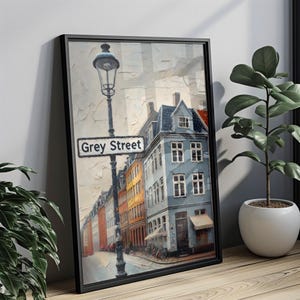 Newcastle Grey Street Print – UK Cityscape Travel Poster image 2