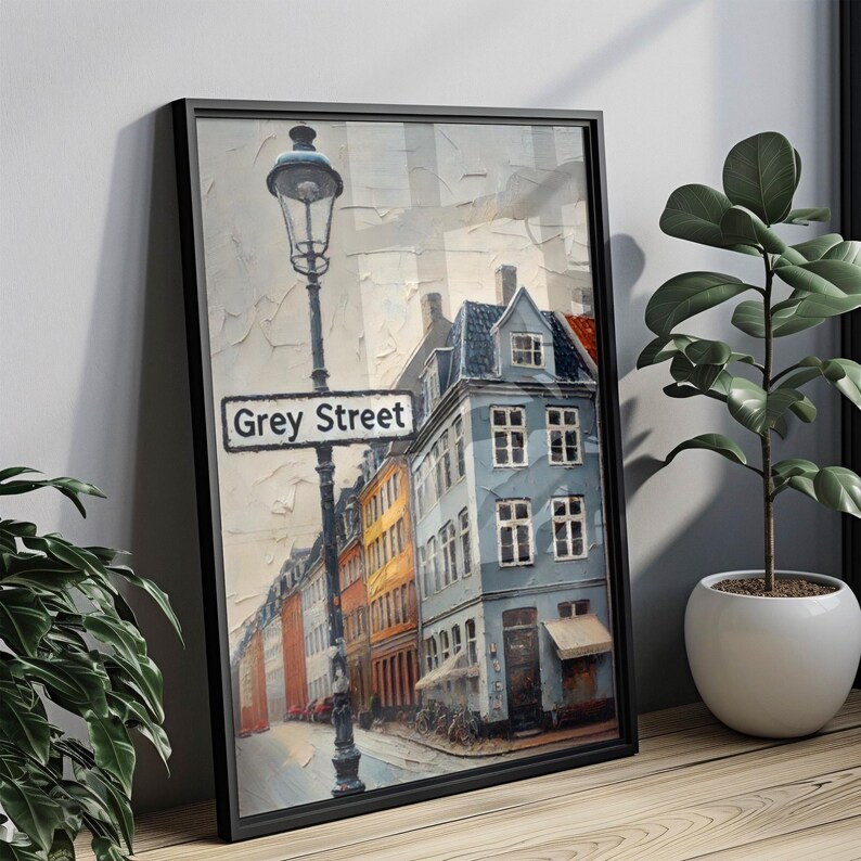 Newcastle Grey Street Print – UK Cityscape Travel Poster image 2