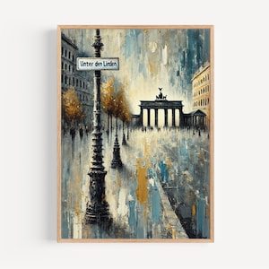 Berlin Cityscape Print: Unter den Linden Germany Travel Poster