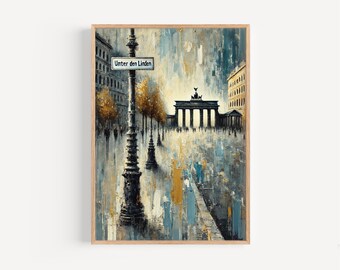 Berlijn stadsgezicht print: Unter den Linden Duitsland reisposter