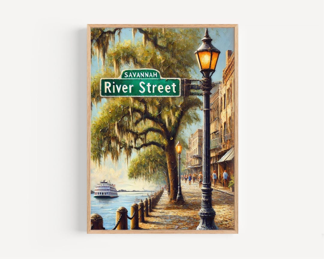 Georgia Rivers Posters River Street Wall Art Savannah Print Georgia Art Travel Poster ...