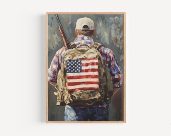 Amerikanischer Wanderer Poster: Abstrakte USA Dekoration