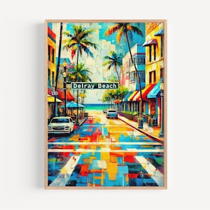 Delray Beach Street Art Print: Florida Travel Poster