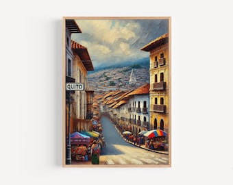 Quito Ecuador Art Print: Vibrant South America Travel Poster