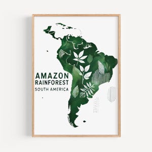 Amazonas Regenwald Wandbild, Amazonas Regenwald Poster, Südamerika Kunst, Südamerika Geschenk, Reisedruck, Wohnkultur, Housewarminggeschenk,