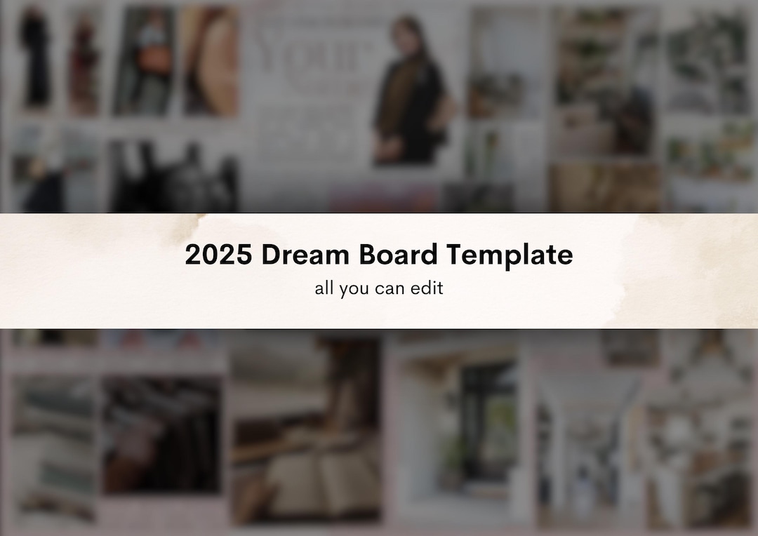 2025 Canva Dream Board Template Vision Board Printable Goal Setting