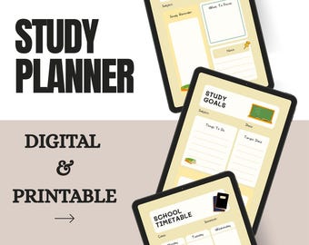 Printable Student Study Planner: Undated School Organizer (Digital Download)