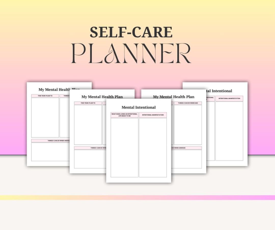 Mental Health Self-care Planner: Daily Mindfulness, Stress Relief - Etsy