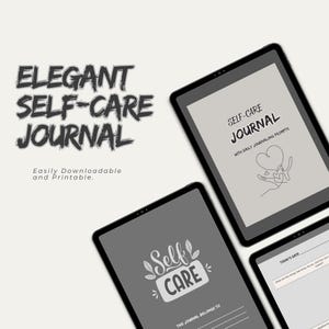 Diario de autocuidado imprimible: ideas para reflexiones diarias, gratitud, salud mental, crecimiento personal, carta de EE. UU. (PDF)