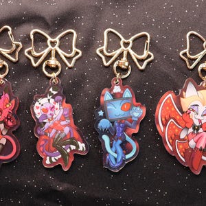 Hazbin Hotel Sexy Catboy Acrylic Charms Alastor Lucifer Vox Valentino