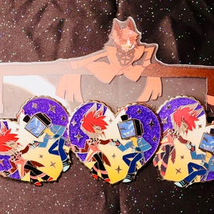 Hazbin Hotel RadioStatic Chibi Dance Pin Vox Alastor PREORDER