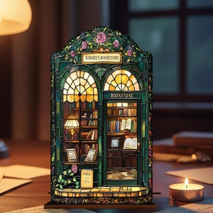 Custom Library Booknook, Fantasy Bookshelf Insert, Personalized Book Lover Gift, Custom Bookstore Book Nook