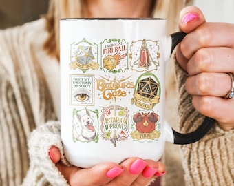 Baldurs Gate 3 Adventure Awaits Mug, High Elf Coffee Cup, BG3 Gamer Gift, Fantasy RPG Mug