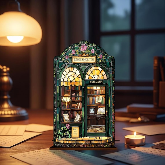 Custom Library Booknook, Fantasy Bookshelf Insert, Personalized Book Lover Gift, Custom Bookstore Book Nook