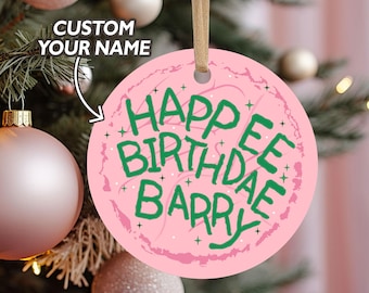Custom Birthday Ornament for Wizard Fans, Happee Birthdae Ceramic Ornament, Magical Cake Decorating Gift, Gift For Book Lover