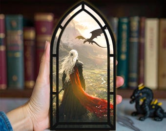 Manon and Abraxos Book Nook, Throne of Glass Suncatcher Candler Holder, TOG Fan Merch, Bookish Gift