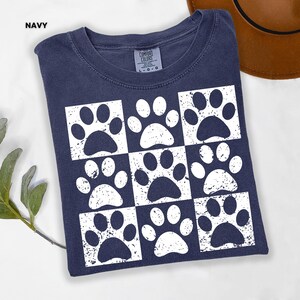 Vintage Paw Print Shirt for Pet Lovers Distressed Dog Cat Paw Shirt Checkered Paws Shirt Retro Paws T-Shirt Boho TShirt Gift For Pet Lovers image 10