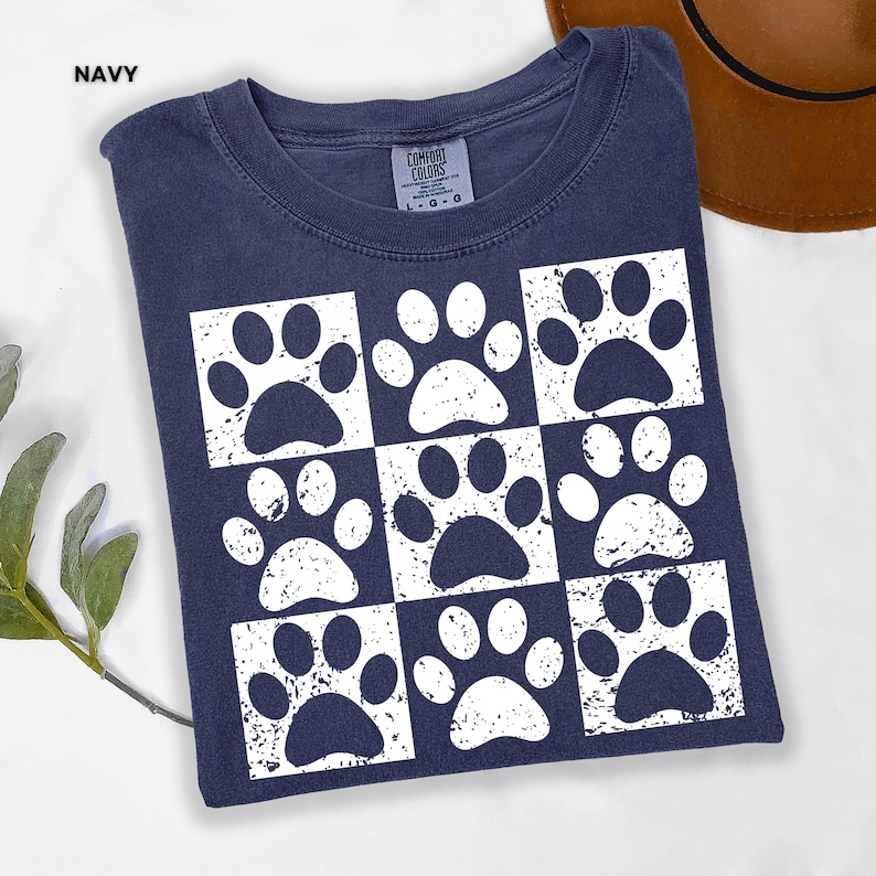 Vintage Paw Print Shirt for Pet Lovers Distressed Dog Cat Paw Shirt Checkered Paws Shirt Retro Paws T-Shirt Boho TShirt Gift For Pet Lovers image 10