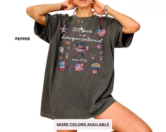 Retro USA 250 Years Semiquincentennial Comfort Colors Shirt, Independence Day Shirt, 4th of July T-shirt, 250th Anniversary Gift Tee