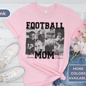 Personalized Football Mom Shirt, Custom Photo Football Tee, Football Mom Gift, Sports Mom Shirt, Team Mom Tee, Custom Name Shirt