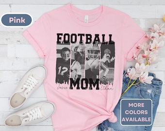 Personalized Football Mom Shirt, Custom Photo Football Tee, Football Mom Gift, Sports Mom Shirt, Team Mom Tee, Custom Name Shirt