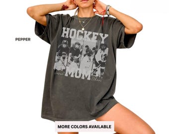 Personalized Hockey Mom Shirt, Custom Hockey Mom Tee, Hockey Mom Photo Shirt, Ice Hockey Mom Gift, Team Mom Shirt