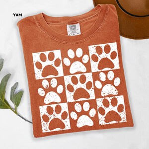 Vintage Paw Print Shirt for Pet Lovers Distressed Dog Cat Paw Shirt Checkered Paws Shirt Retro Paws T-Shirt Boho TShirt Gift For Pet Lovers image 14