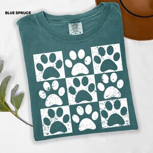 Vintage Paw Print Shirt for Pet Lovers Distressed Dog Cat Paw Shirt Checkered Paws Shirt Retro Paws T-Shirt Boho TShirt Gift For Pet Lovers image 7