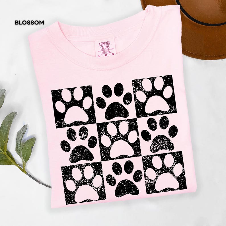 Vintage Paw Print Shirt for Pet Lovers Distressed Dog Cat Paw Shirt Checkered Paws Shirt Retro Paws T-Shirt Boho TShirt Gift For Pet Lovers image 15