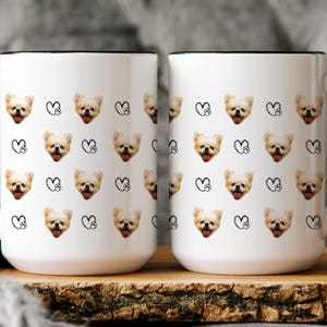 Custom Dog Face Mug Personalized Pet Photo Coffee Cup Gift for Pet Parents Dog Lover Gift Puppy Pattern Mug Custom Pet Mug Mom and Dad Dog