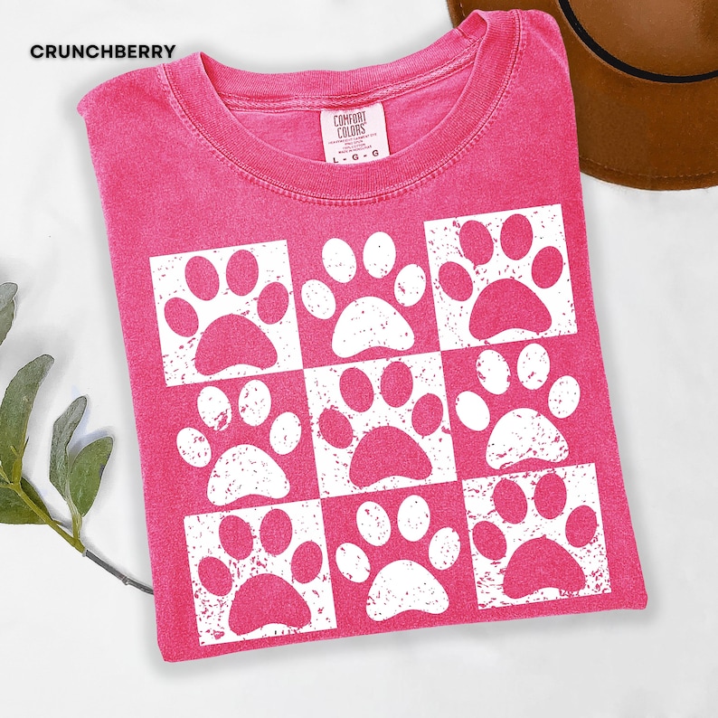 Vintage Paw Print Shirt for Pet Lovers Distressed Dog Cat Paw Shirt Checkered Paws Shirt Retro Paws T-Shirt Boho TShirt Gift For Pet Lovers image 13