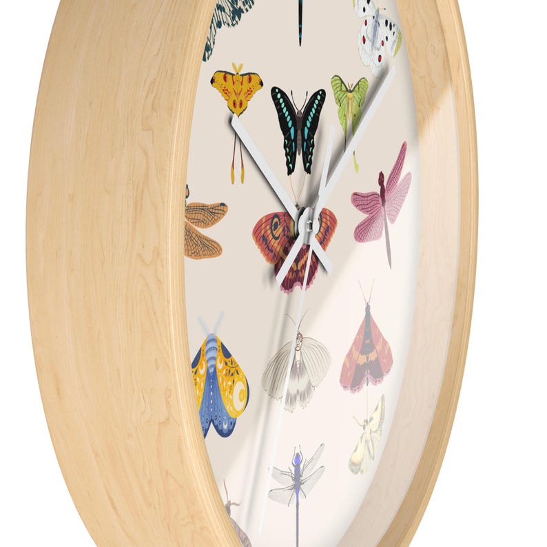 Stick Insect Clock Butterfly Dragonfly Wall Clock Nature Insect Art Clock Botanical ...