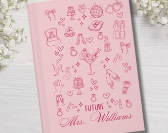 Diario de planificación de boda personalizado para la futura esposa, libro de visitas personalizado para despedida de soltera, regalo de compromiso para la futura novia, recuerdo de despedida de soltera.