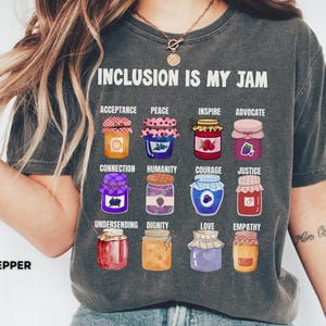 Camiseta Comfort Colors® &quot;Inclusion Is My Jam&quot; Camiseta &quot;Inclusion Matters&quot; Camiseta de concientización sobre el autismo Camiseta de neurodiversidad Regalo para maestros de educación especial